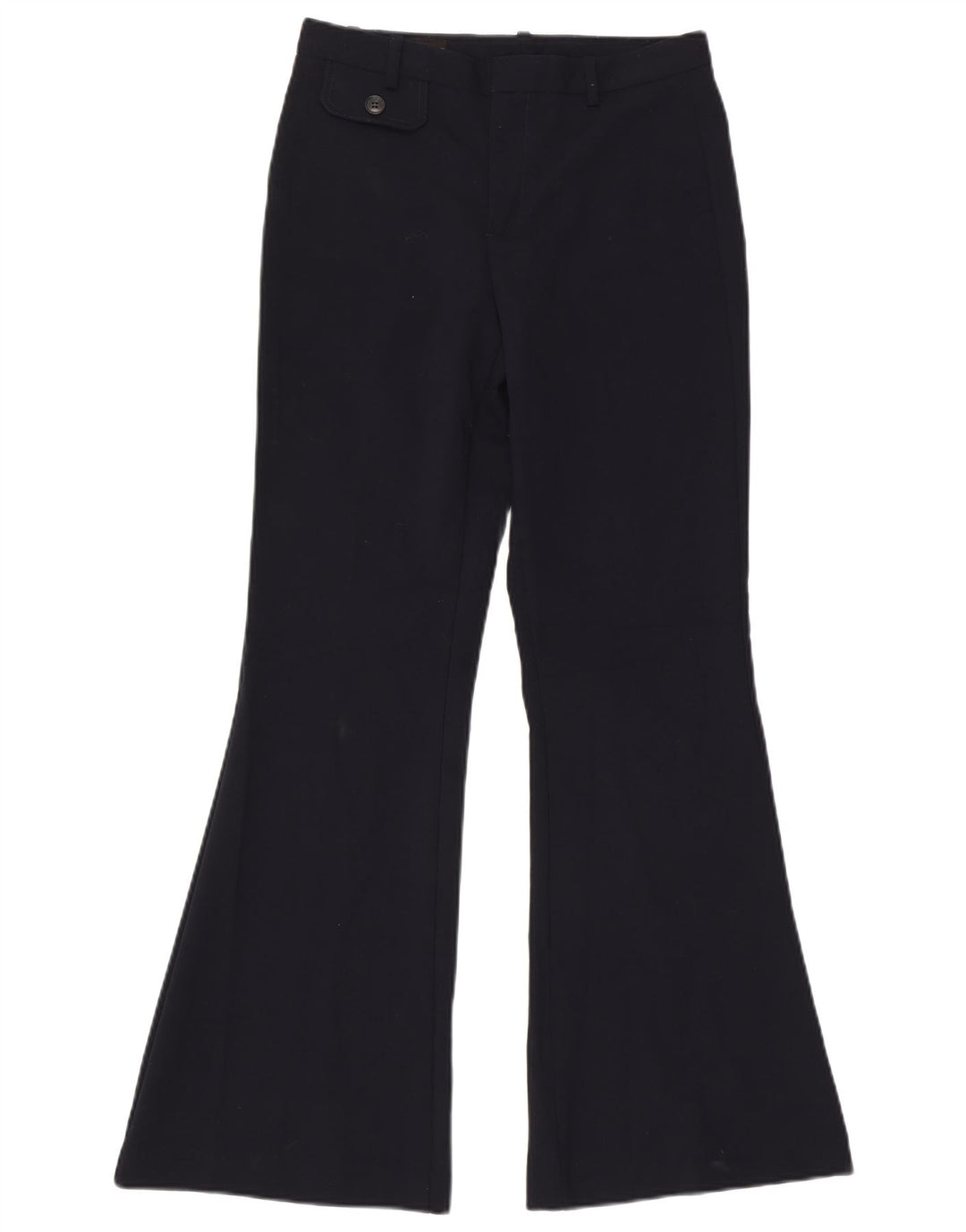 Zara Mujer Pantalones Casuales Acampanados Pequeño W26 L32 Poliéster Azul Marino