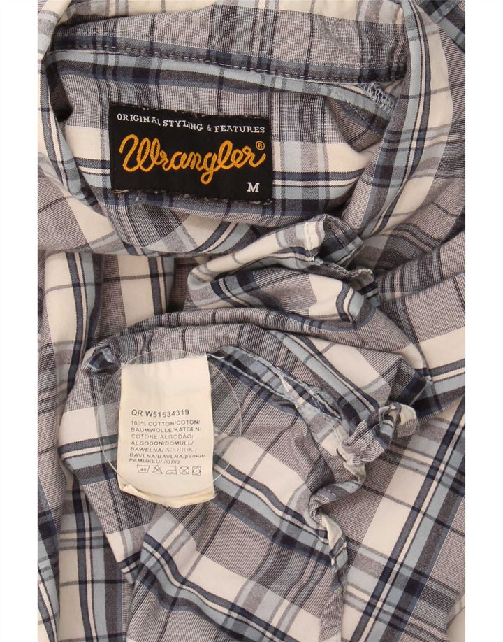 Camisa Wrangler Hombre De Algodón A Cuadros Azul Medio
