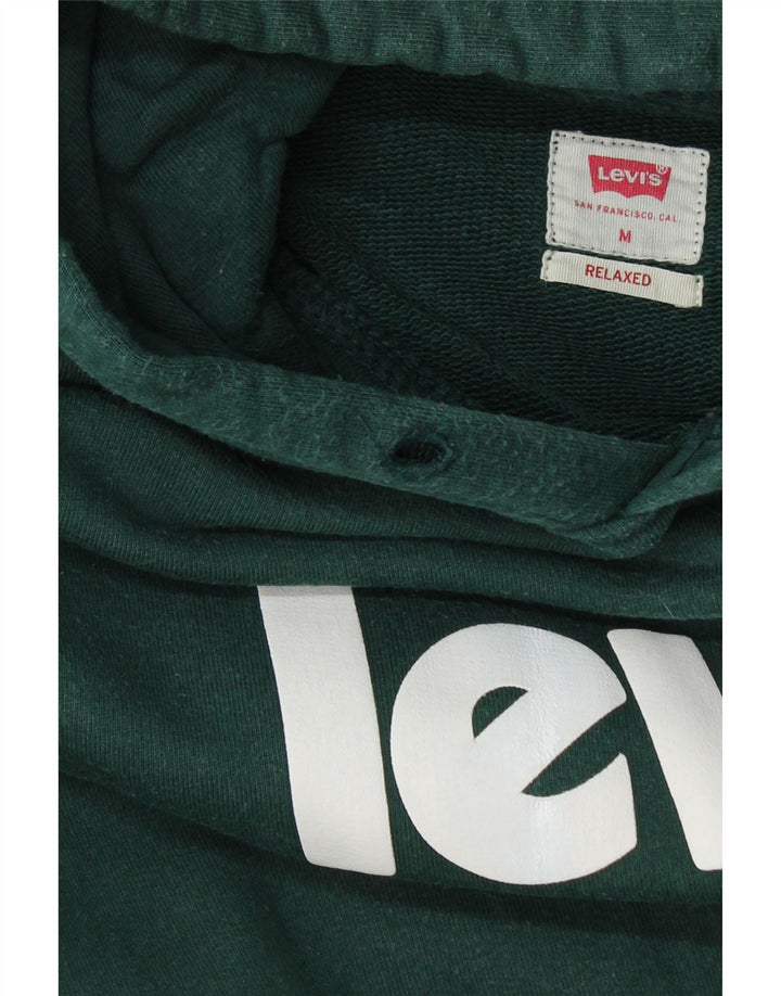 LEVI'S Mens Relaxed Fit Graphic Hoodie Jumper Medium Green Vintage Levi's and Second-Hand Levi's from Messina Hembry 