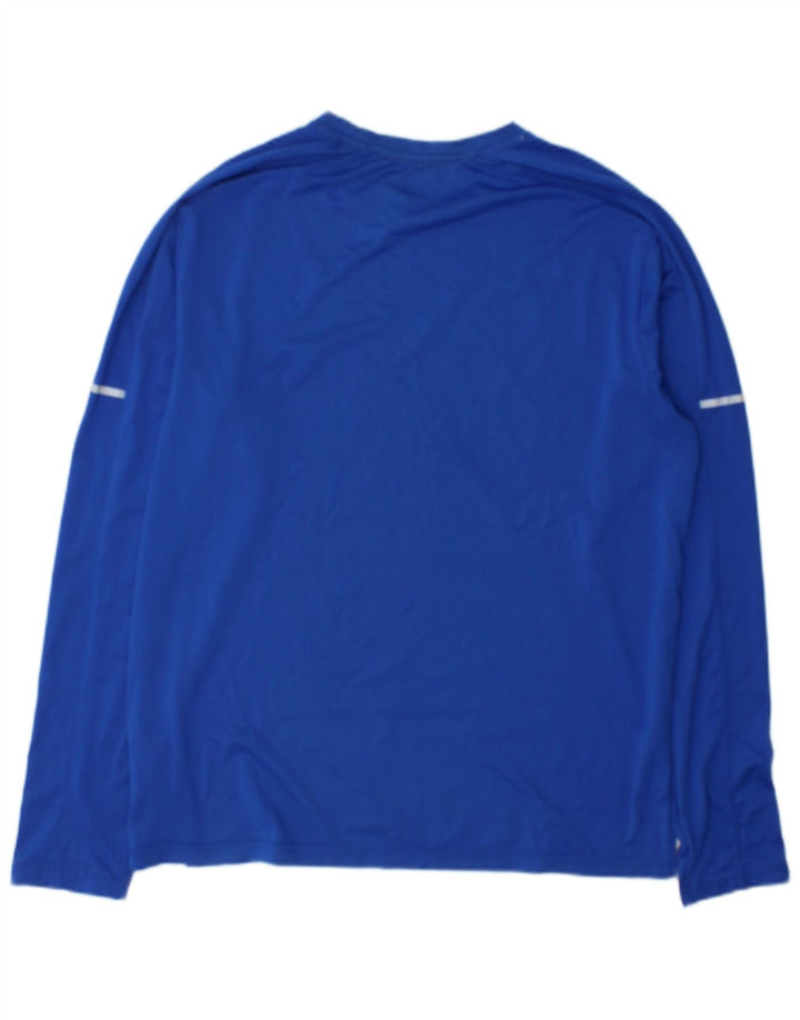 New Balance Hombre Top Manga Larga Poliéster Azul Grande