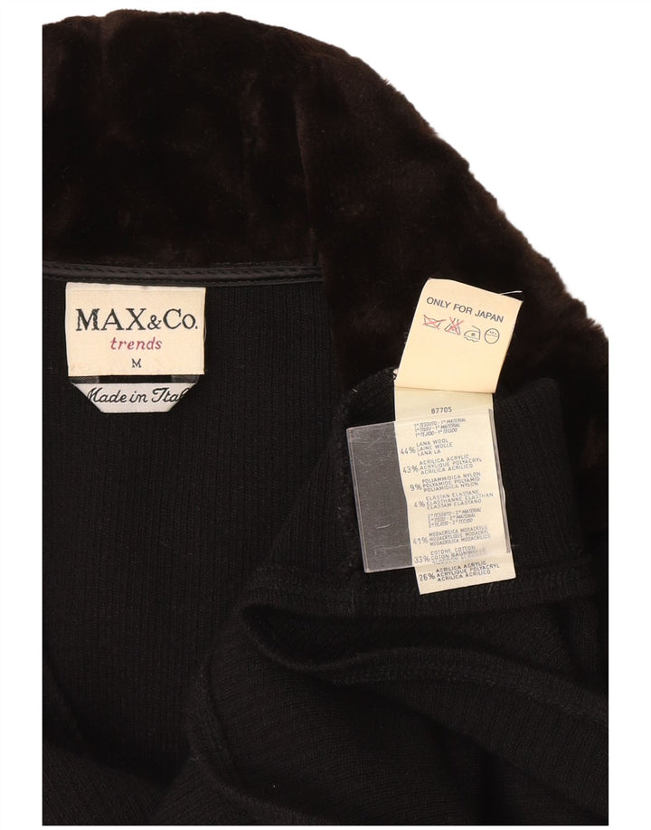 Max & Co. Jersey de manga 3/4 para mujer con cuello tipo polo, talla 44, talla M, azul marino