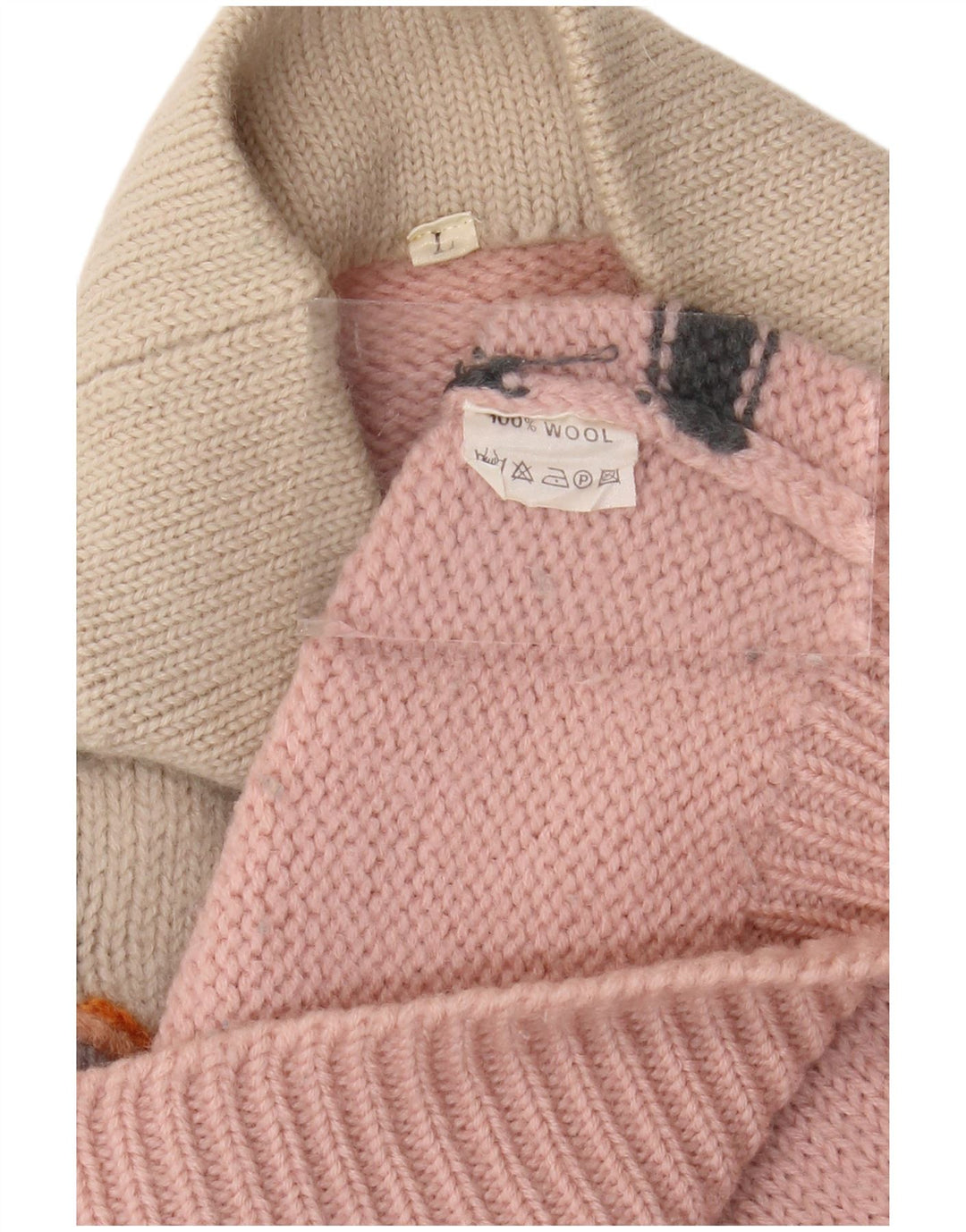 VINTAGE Mujer Longline Turtle Neck Jumper Suéter Reino Unido 16 Rosa Grande