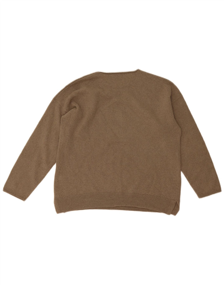 Massimo Dutti Jersey Mujer Cuello Barco UK 44 Lana Gris Medio