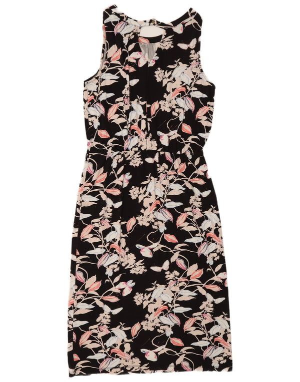 Oasis Vestido tubo sin mangas para mujer UK 42 Viscosa floral negra mediana