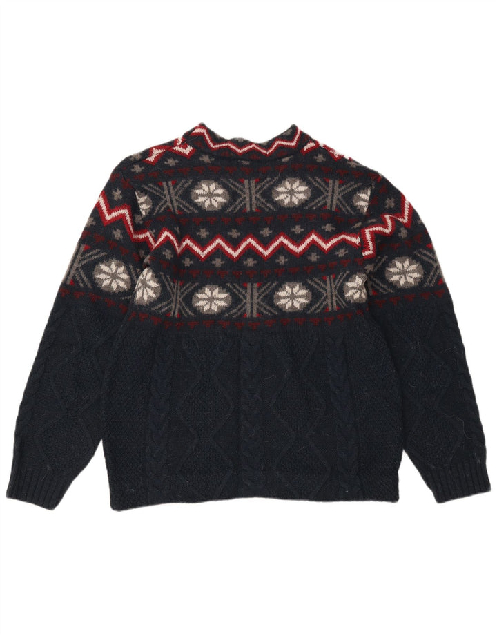 Suéter tipo jersey con cuello redondo para hombre Invicta Azul marino mediano Fair Isle