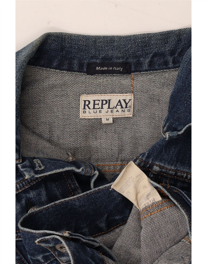 Replay Chaqueta vaquera corta para mujer UK 40 Algodón azul medio