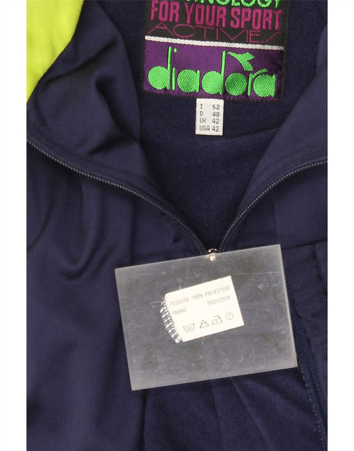DIADORA Chaqueta de chándal para hombre, talla 42, talla grande, color azul marino