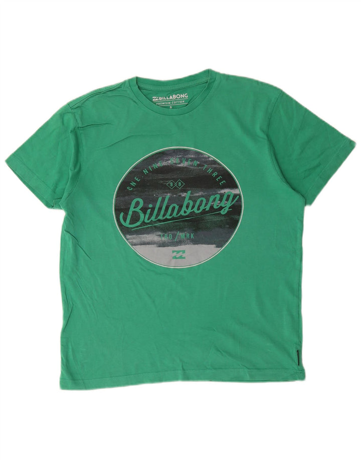 Billabong Hombre Camiseta Gráfica Top Small Algodón Verde