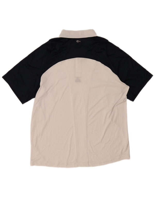 Adidas Mens Clima 365 Polo Grande Blanco Colorblock Poliéster