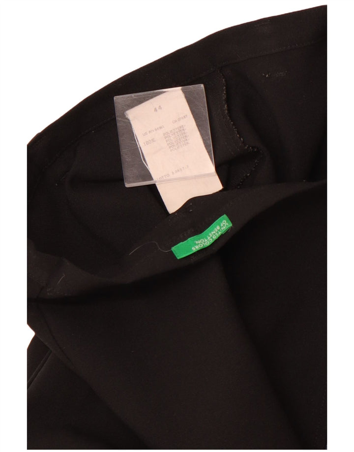 BENETTON Pantalones casuales cónicos para mujer IT 44 Medium W30 L27 Negro