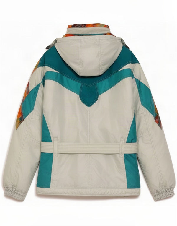 Chaqueta de esquí con capucha para mujer Ellesse IT 42 Medium White Colourblock Poliéster