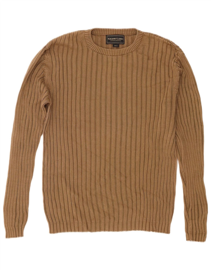 Marlboro Classics - Jersey de cuello redondo para hombre, color marrón medio, algodón