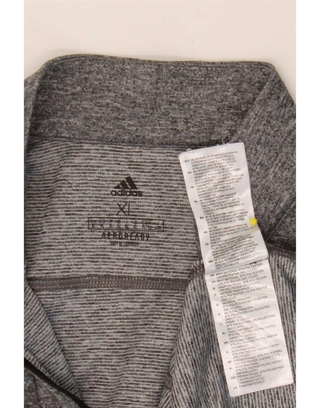Adidas Hombre Aeroready Zip Neck Jersey Chándal Top XL Gris Moteado