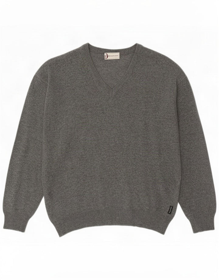 Sergio Tacchini Suéter con cuello en V para hombre Pequeño Gris