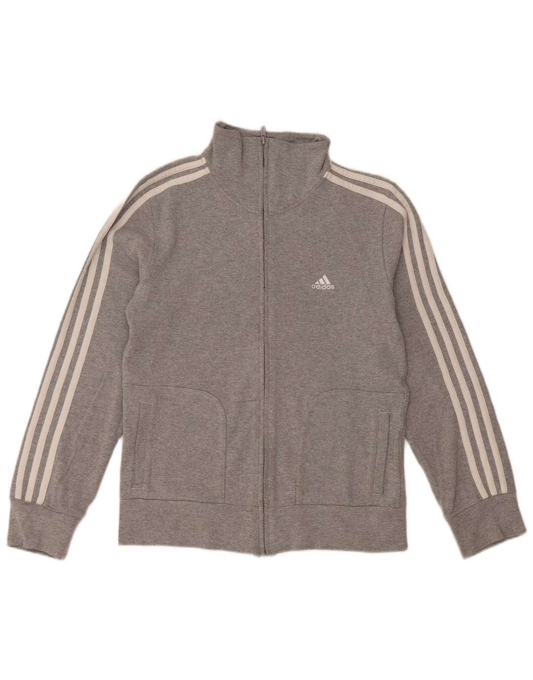 ADIDAS Chaqueta de chándal para mujer Reino Unido 16 Grande Gris Algodón