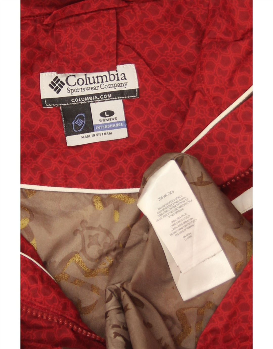 Columbia Chaqueta cortavientos con capucha Interchange para mujer Reino Unido 46 Grande Rojo