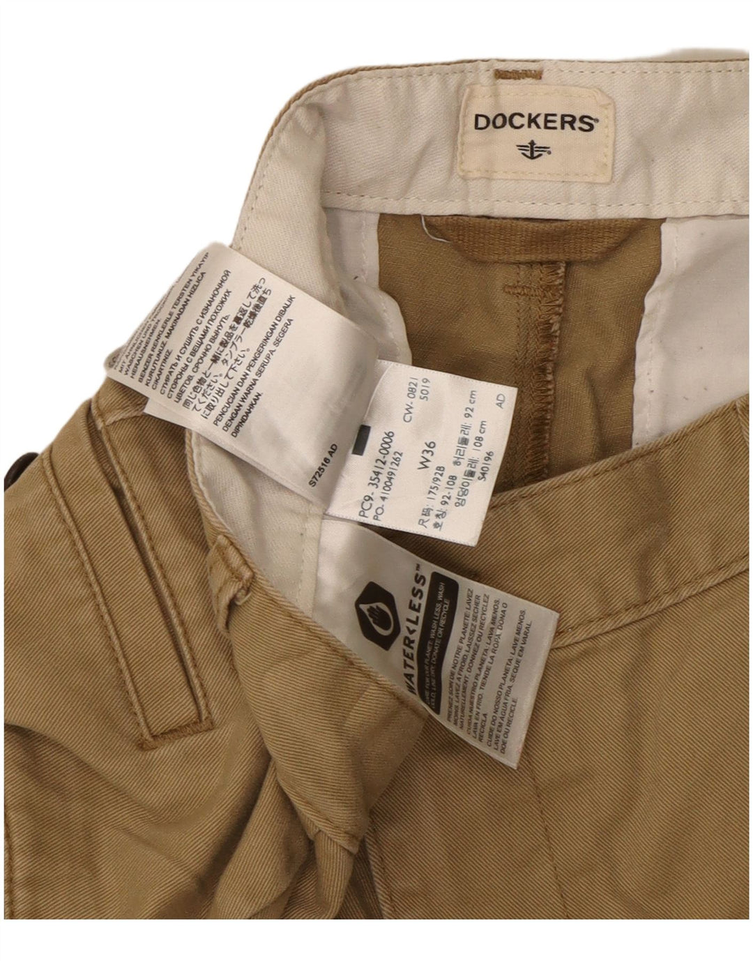 DOCKERS Pantalones cortos cargo para hombre W36 Algodón beige grande