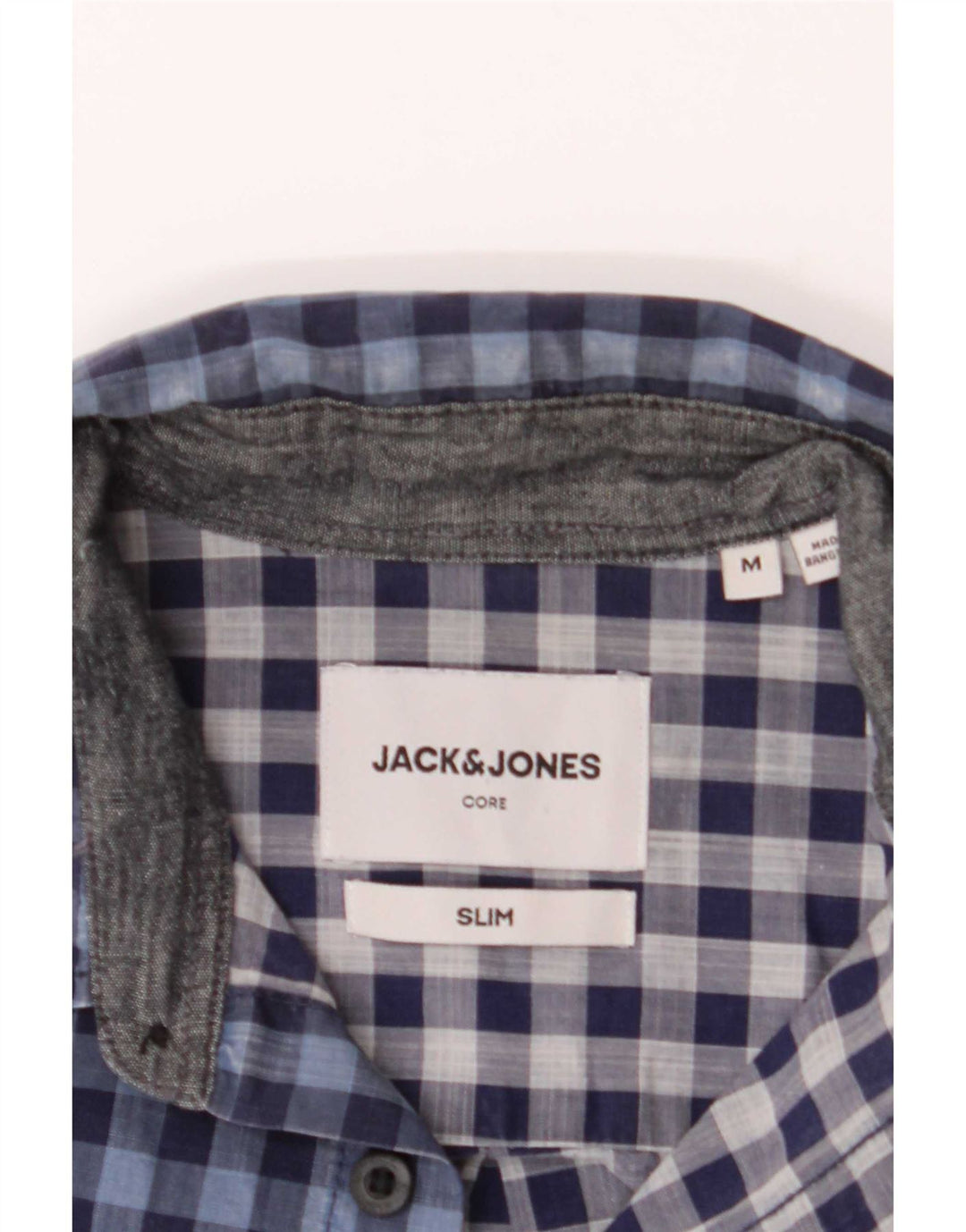 Camisa ajustada Jack & Jones para hombre a cuadros azul medio