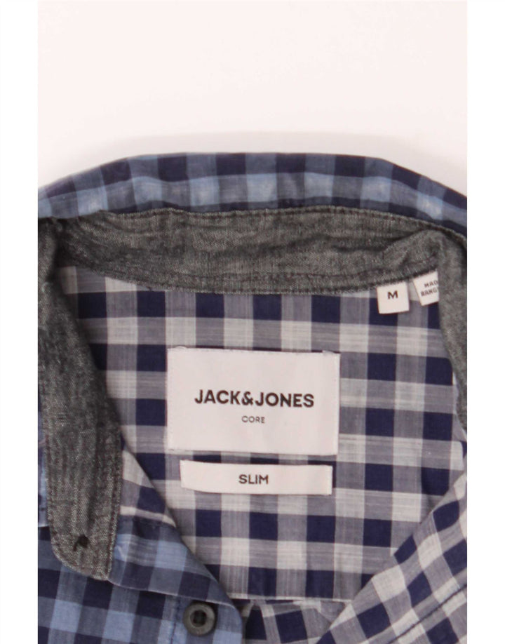 Camisa ajustada Jack & Jones para hombre a cuadros azul medio