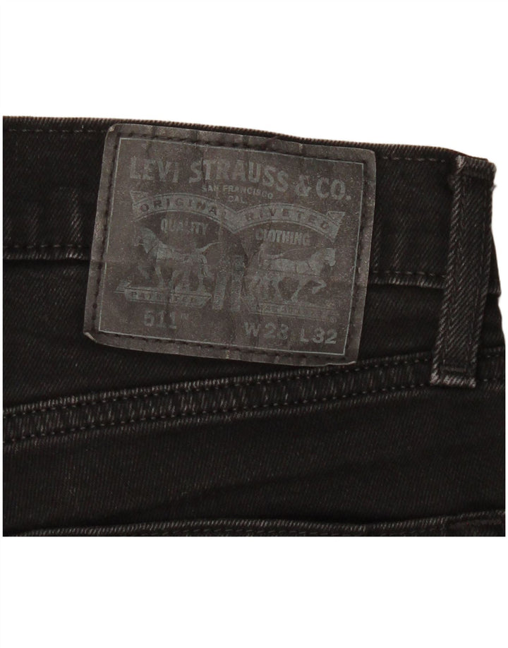 Levi's Mujer 511 Slim Jeans W28 L32 Algodón Negro