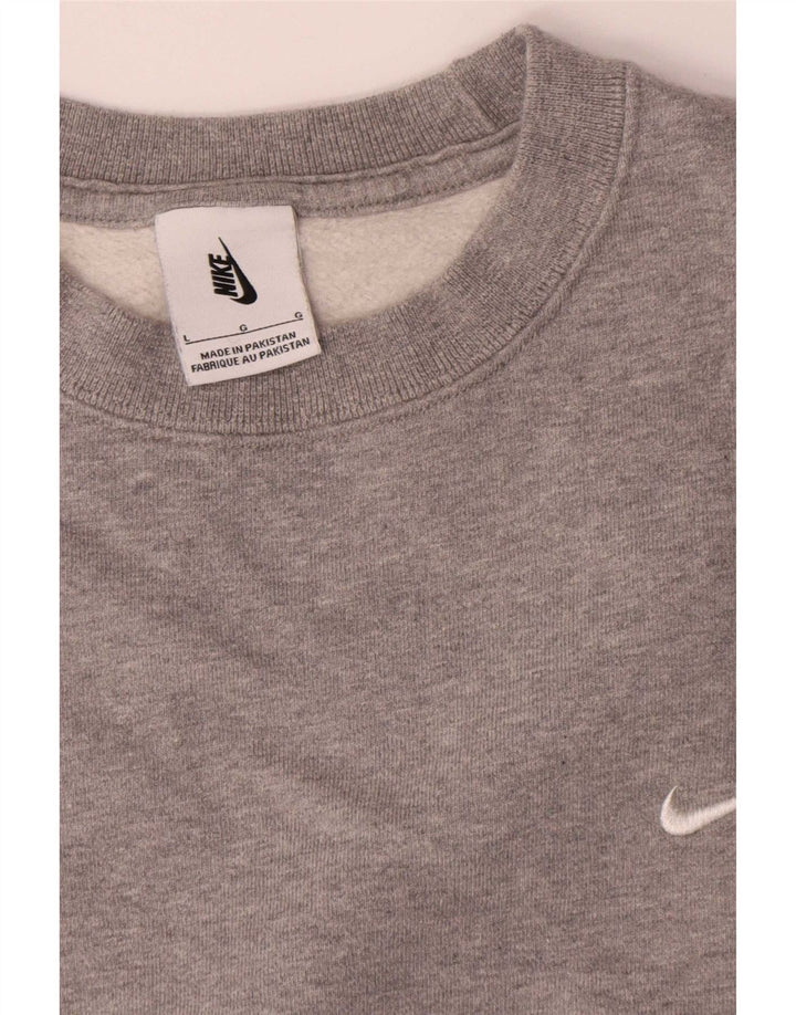 Nike Hombre Sudadera Jumper Grande Gris Algodón