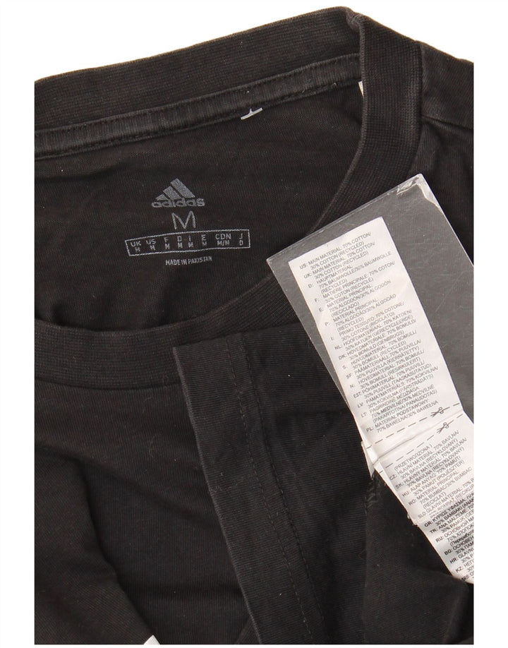Adidas - Camiseta gráfica para hombre, talla mediana, algodón negro