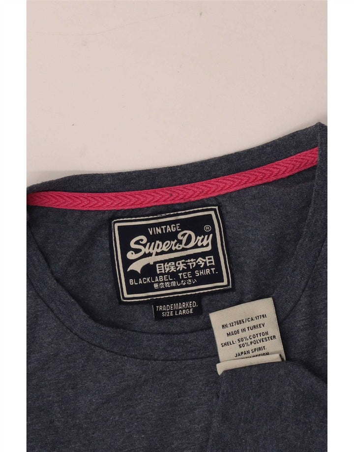 Superdry Camiseta para hombre Top Large de algodón azul