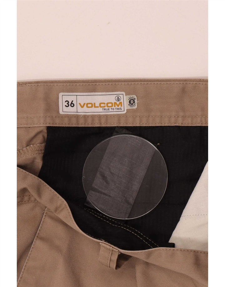 Volcom Pantalones cortos chinos para hombre grande W36 poliéster beige