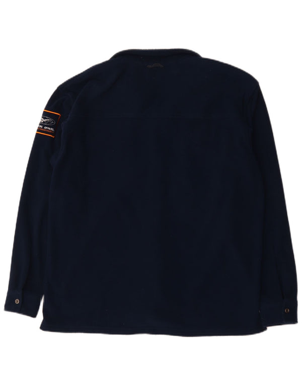 Reebok - Camisa polar para hombre, talla grande, poliéster azul marino
