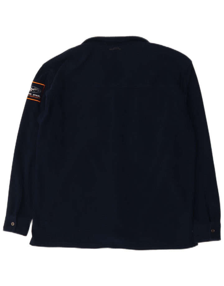 Reebok - Camisa polar para hombre, talla grande, poliéster azul marino