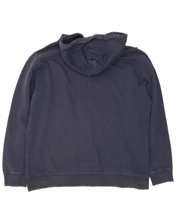 Lee Mens Zip Sudadera con capucha suéter grande azul marino algodón