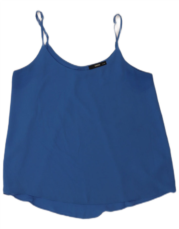 Top corto tipo camisola para mujer Oasis UK 44 Poliéster azul medio