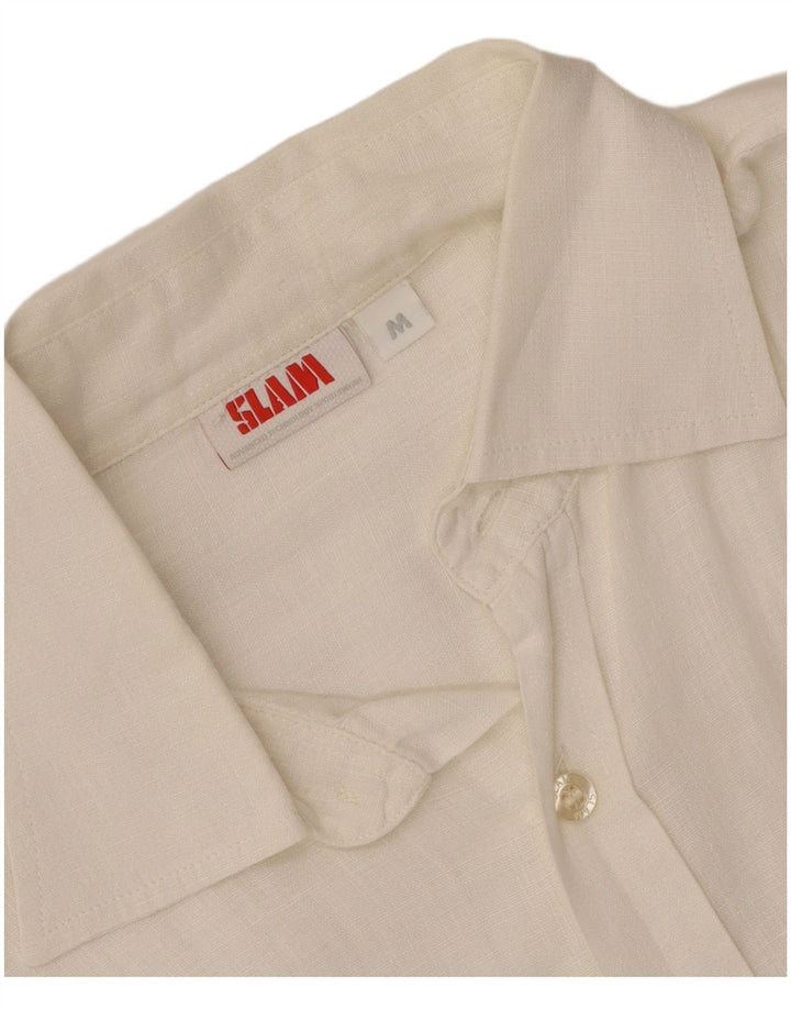 Camisa De Manga Corta Slam Hombre Blanco Mediano