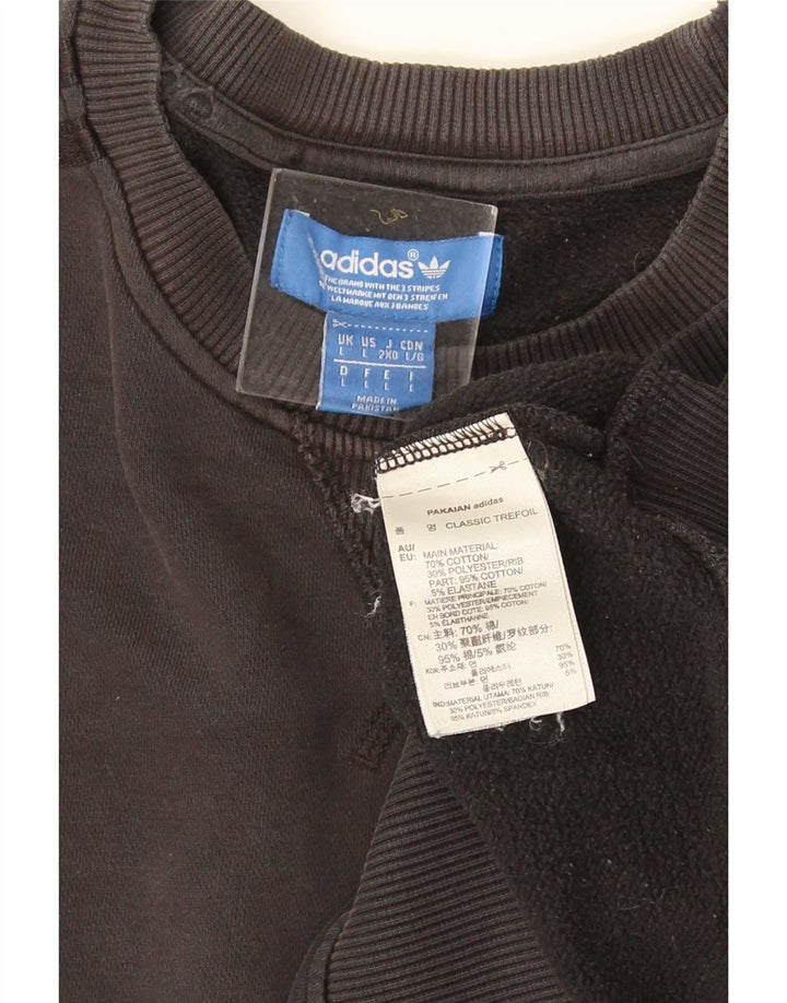 Adidas Hombre Sudadera Jumper Grande Gris Algodón