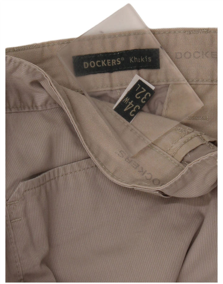 Dockers Pantalón Chino Caqui De Corte Regular Para Hombre W34 L29 Algodón Gris