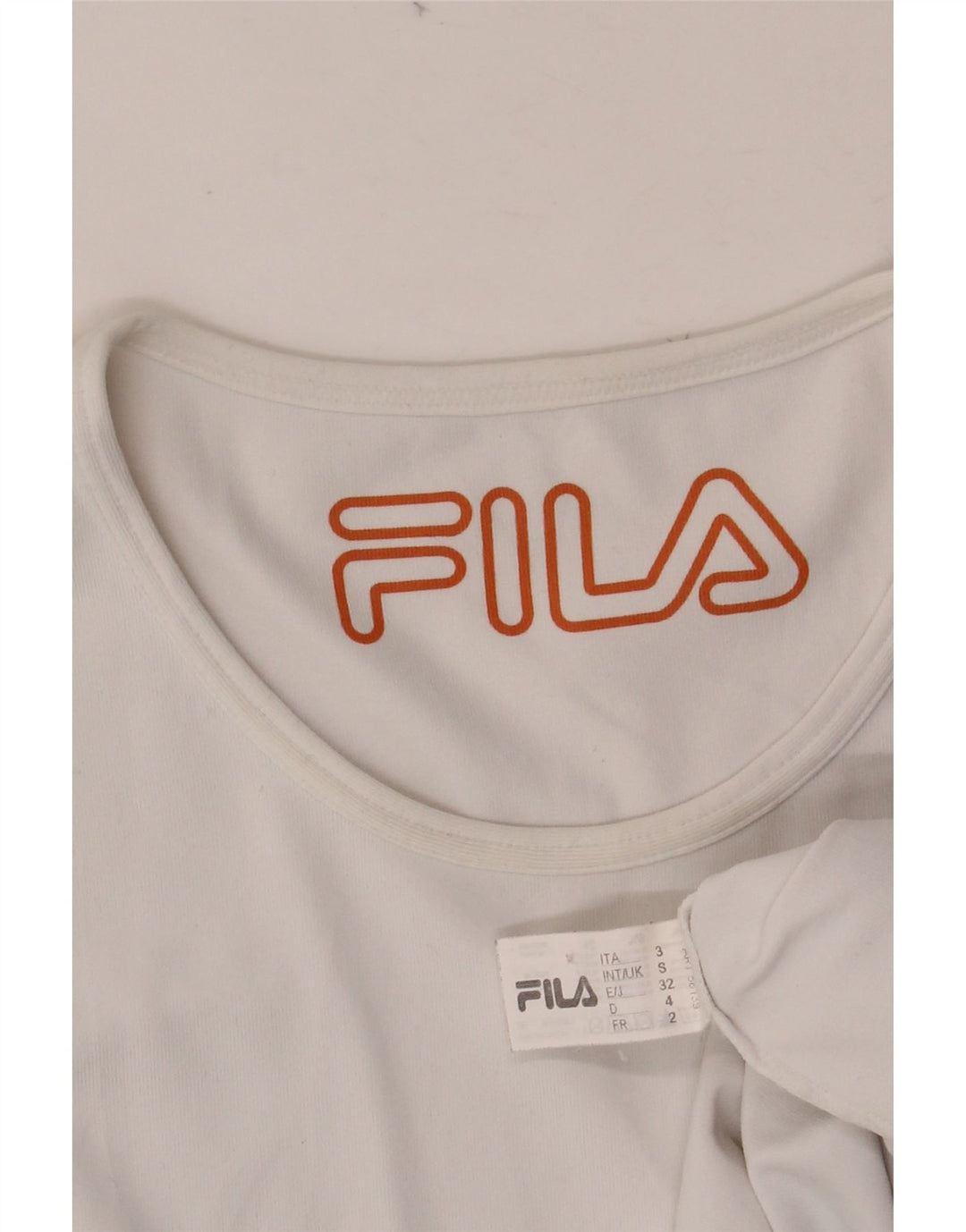 FILA Camiseta para mujer Top UK 10 Small White Viscosa