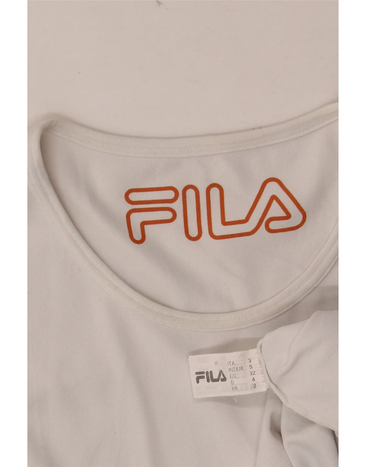 FILA Camiseta para mujer Top UK 10 Small White Viscosa