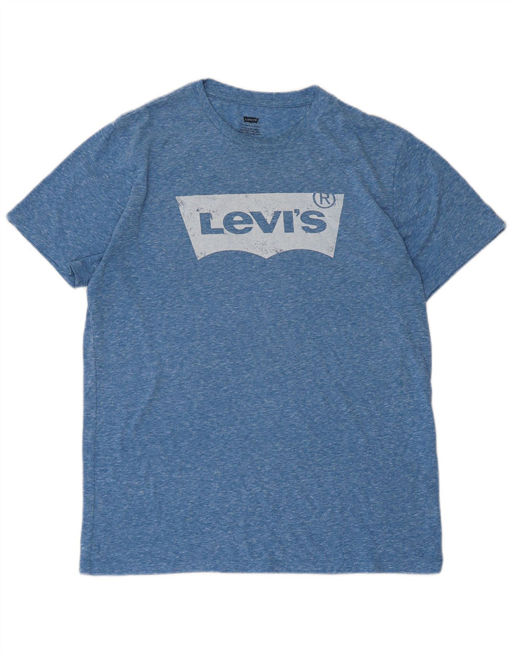 Levi's Camiseta gráfica para hombre Top medio moteado en azul