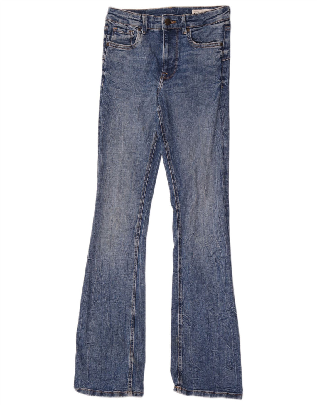 Zara Vaqueros Acampanados Mujer EU 36 XS W26 L34 Azul