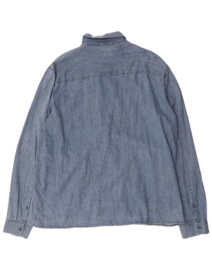 Camisa vaquera para hombre Cos Algodón azul grande