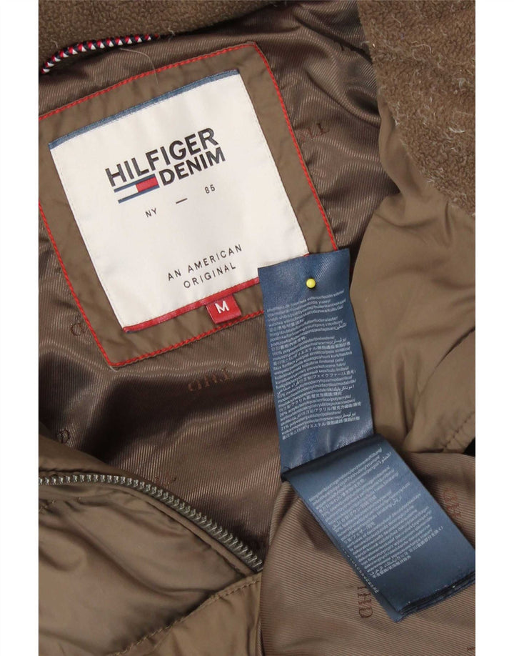 Tommy Hilfiger Abrigo acolchado con capucha para mujer UK 44 Poliéster beige medio