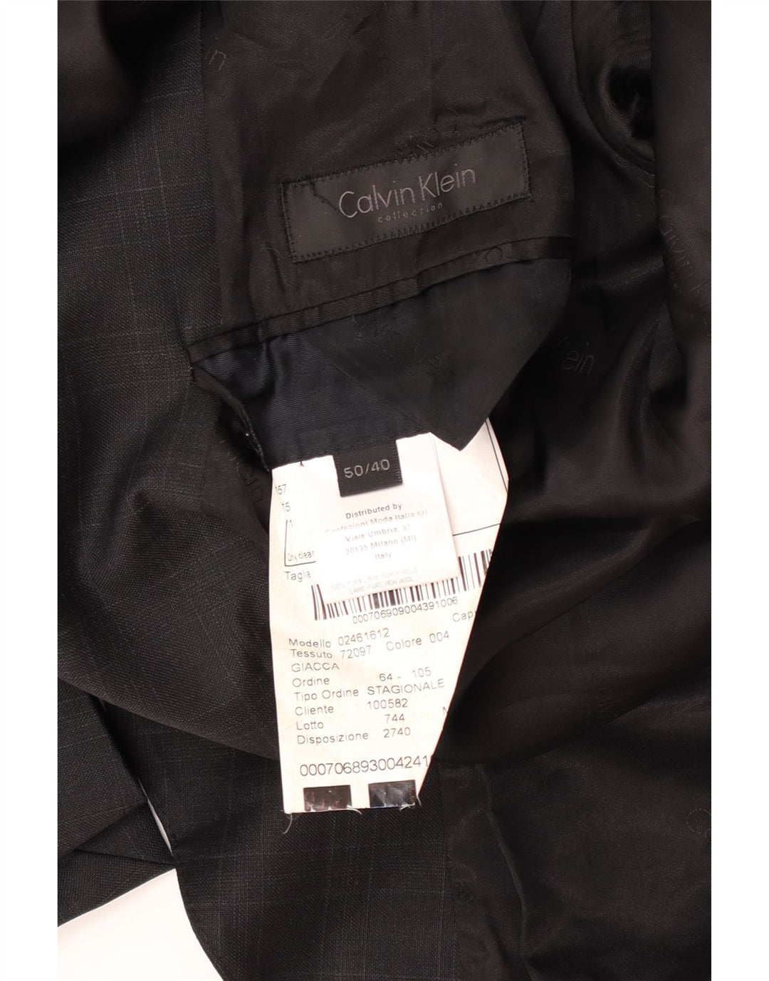 Calvin Klein Chaqueta tipo blazer de 2 botones para hombre IT 50 Lana a cuadros gris grande