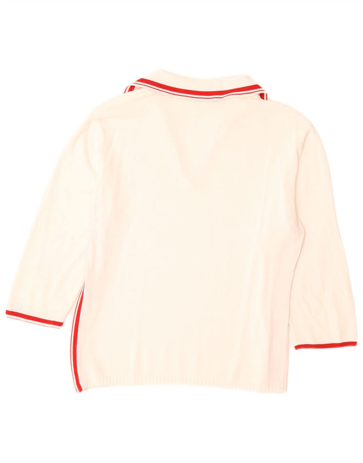Escada Jersey tipo polo para mujer con cuello tipo polo EU 38 Medium White Colourblock