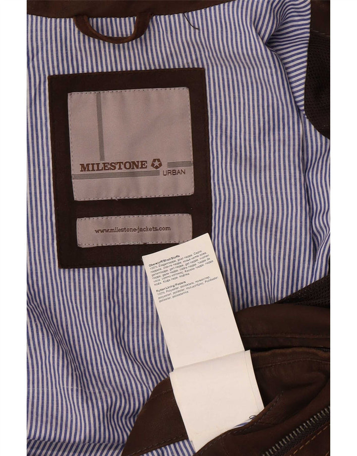 Milestone Chaqueta de cuero para hombre UK 38 Marrón medio