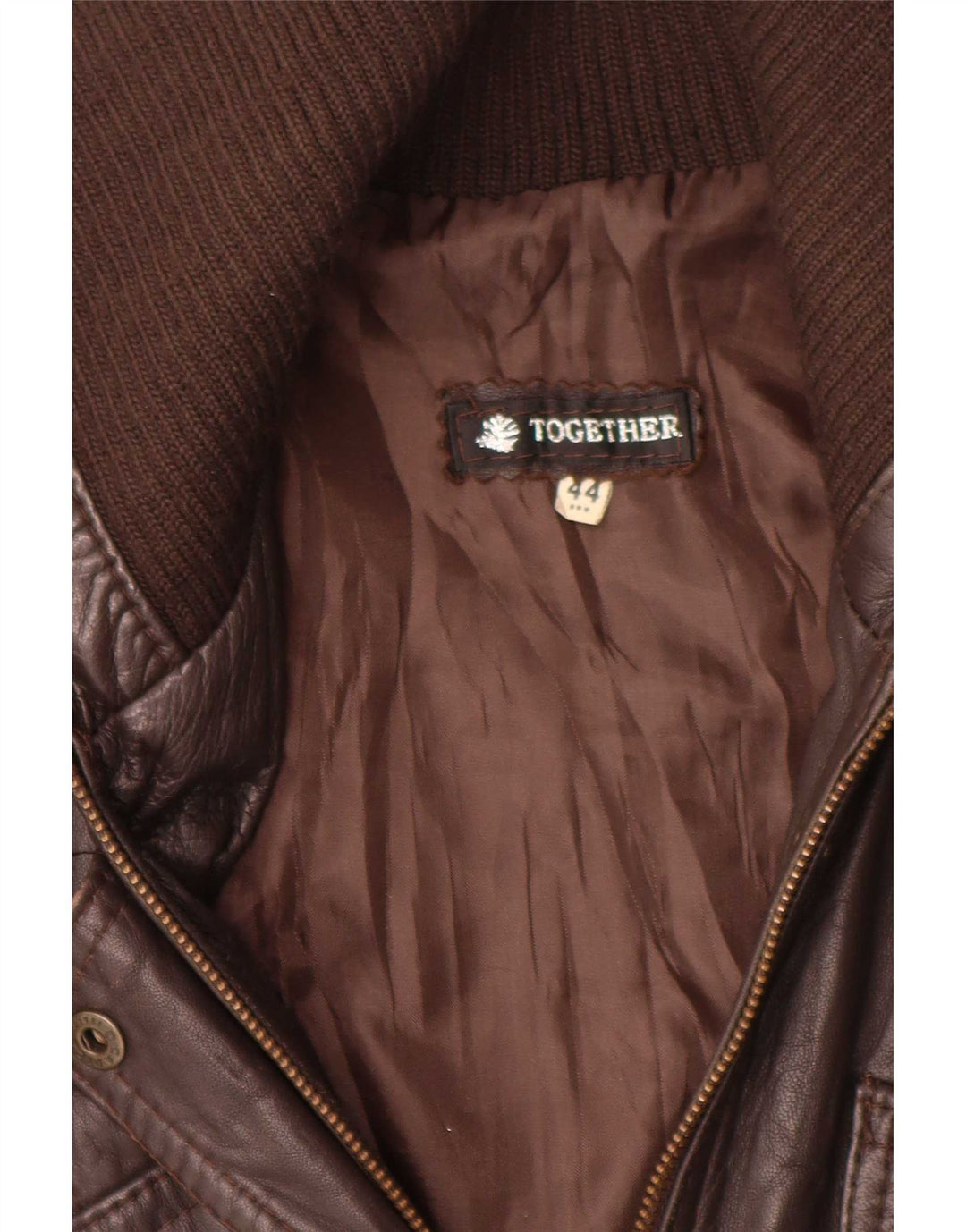 Together Chaqueta de cuero para hombre IT 44 Marrón medio