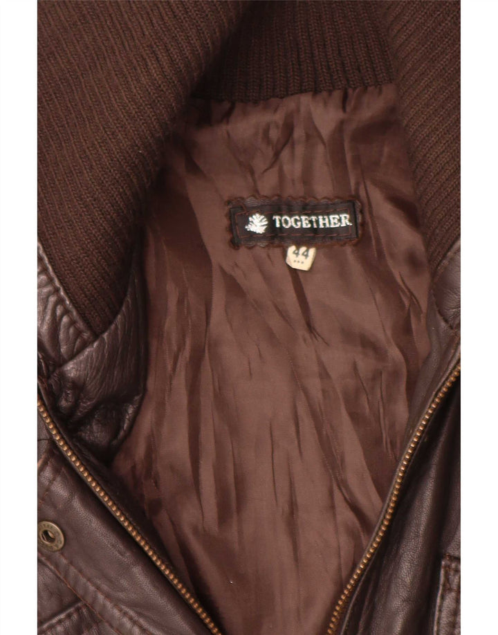 Together Chaqueta de cuero para hombre IT 44 Marrón medio