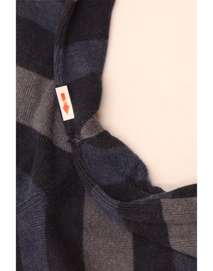 Marks & Spencer - Jersey de cuello redondo para hombre, color azul marino a rayas