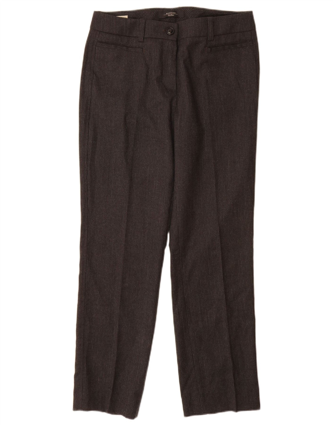 MAX MARA Pantalones casuales de fin de semana para mujer UK 8 Small W28 L27 Gris Pinstripe