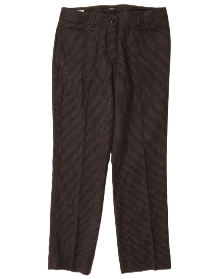 MAX MARA Pantalones casuales de fin de semana para mujer UK 8 Small W28 L27 Gris Pinstripe