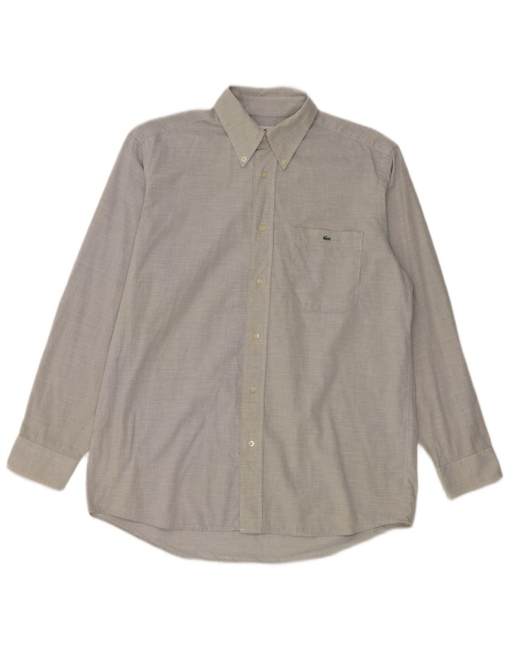 Camisa Lacoste Hombre Talla 39 Algodón Gris Medio